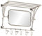 vidaXL Porte-Bagages avec cintres et Miroir Mural Aluminium, Porte-Bagages pour Chambre à Coucher, Porte-Manteau Mural, Porte-Manteau avec étagère
