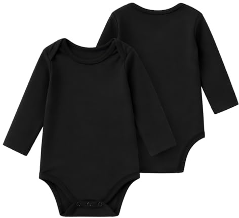 DEFAHN 2 Pack Baby Vest, Viscose Made from Bamboo, Unisex Baby 0-24M | 210 gsm Stretch Fabric with Envelope Neck and 3 Snap Popper Fastening for Boys & Girls Daytime Dressing and Nappy Changes.