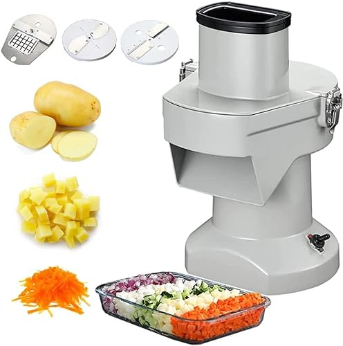 Tritatutto e cubettatrice per Verdure, grattugia per Tagliare la Frutta, Tritatutto Elettrico 3 in 1 da 180 kg/h, con Lame da 6/8/10/13/15/22 mm, affettatura Regolabile con spessor
