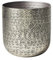 Metal Indoor Plant Pot Cachepot Planter Contemporary Stamped Finish Galvanised Planter Houseplant Pot for Herbs, Succulents, Cacti and Flowers Modern Mantelpiece Windowsill Shelf Decor (Small)