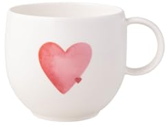 Villeroy & Boch – With Love Kaffeebecher Sending Love Weiß, Spülmaschinenfest, Mikrowellensicher, Kaffeetasse Herz, Heißgetränkebecher, Tasse, Geschenk, Premium Porzellan