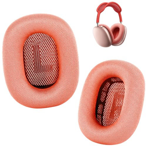 Cuscinetti auricolari per cuffie AirPods Max, in rete, compatibili con Apple AirPods Max, con strato in silicone, magnete, memory foam e isolamento acustico (rosa)
