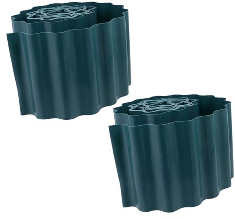 Kisangel Bordure De Jardin 2 Rouleaux De Bordure De Paysage en Plastique Garde-Corps De Pelouse Clôture Extérieure Décorative pour