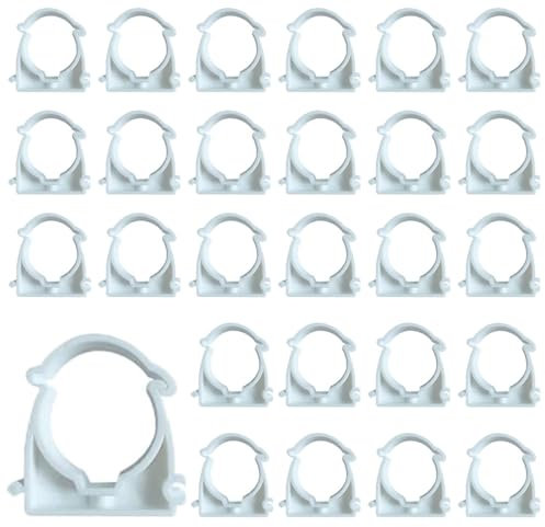 RXKFIGX 40 Piezas Tubo Sujetar Hebilla para Tubería de Tubería de 16 mm Clips Abrazaderas de PPR para Tubería de Agua de Tubería para Sistema de Fijación de Tuberías Blanco