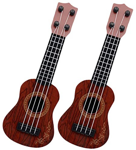 WHAMVOX 2St Mini-Ukulele Mini-Gitarren-Musikinstrument Ukulelen für Kinder kinderinstrumente musikinstrumente für Kinder Gitarrenspielzeug für Kinder Kinder-Ukulele Plastik Brown