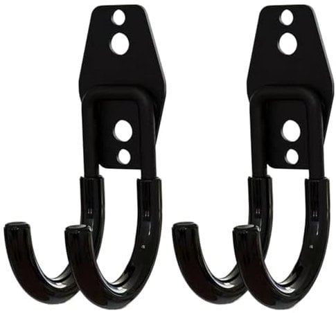 KDAMGOQE Fan Wall Mount Bracket Heavy Duty Wall Hook, 2PCS 30kg Load-Bearing Metal Fan Wall Mount Bracket, Scratch Resistant J-Shape Utility Hooks with Pvc Sleeve for Wall Fan, Hose, Helmet