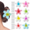 8 Pièces Pince Cheveux Fleur, Pince Fleur Cheveux Grandes Pinces à Cheveux, 8cm Pince a Cheveux Fleur avec 20 Pièces Noir Pince Plate Cheveux, Pince Fleurs Cheveux pour Cheveux Épais et Fins