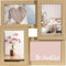 Wackadoo Bilderrahmen Collage Eiche 10x15 cm 4 Fotos Hergestellt in der EU FSC Holz aus MDF Fotorahmen Galerierahmen mit Glasscheibe familie mehrere bilder picture frame