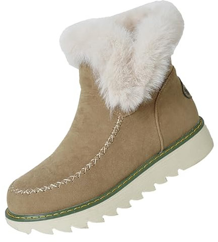 Generico Scarpe Donna Stivaletto Stivaletti Donna Estivi Stivali da Donna con Tacco Spesso e Fondo Spesso alla, Traspiranti, alla, con Rotonda e Tacco Stivaletti Donna Pianta Larga (Beige, 43)