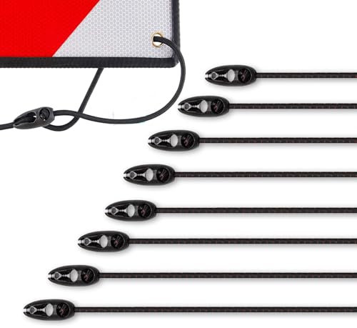 Gepäckspanner für Warntafel Italien und Spanien (8X 50cm) Befestigung Schild Fahrrad Fahrradträger, Elastische Spanngurte Verstellbar für Warnschildern, Fahrradträger, Wohnmobil, Roadtrip usw