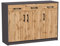 Kommode mit 3 Schubladen und 3 Türen in matter Ausführung, Kommode 110cm breit mit hochwertigen Polymergriffen Holz Schrank Kommode mit Schubladen - Aus laminierter Platte gefertigt graphit Eiche