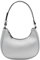 FashionPuzzle Kleine Halbmond-Umhängetasche Unterarmgeldbörse, Silber/Silber