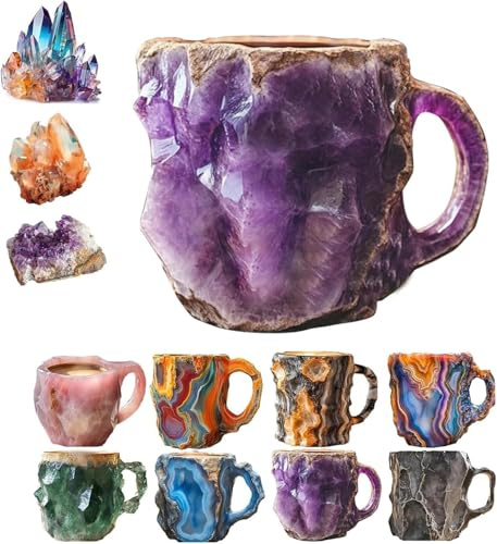Wusdayer 200ml Multi-Colored Natural Mineral Crystal Coffee Mugs (#2)
