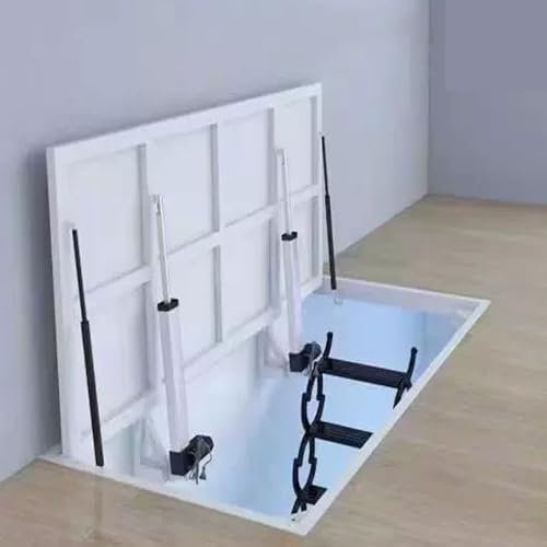 JOSBY Drahtlose Steuerung, versteckte Tür, 800 x 1100 mm, automatische Klappabdeckung, Deckenluke, doppelschichtiger Rostschutz, 500 kg Tragfähigkeit und leiser Motor, mit Saugnapfgriff
