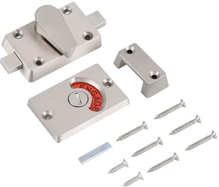 Haosie Verrou Porte, 1pcs en Alliage De Zinc Avec Verrou Indicateur De Confidentialité, Verrou Porte Toilette Avec Indicateur Pour Salle De Bain, Toilettes Publiques