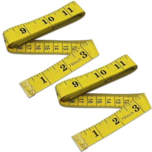 NJCXOLA 2 Bände Maßband Körper 200cm/79 Zoll, Schneidermaßband Doppelseitige Measuring Tape Flexible Bandmaß Massband Schneider Mit Knopf Umfangmaßband Für Haushalte Handwerker Schneider
