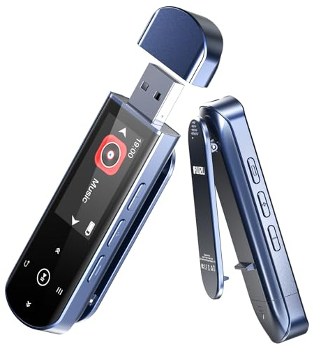 RUIZU 64GB USB MP3 Player with Bluetooth 5.3 & Clip for Sports Running