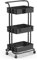 Wintem Carro de Cocina Ahorra Espacio con Ruedas y 3 estantes, 42 x 37 x 77 cm, Color Rosa – Ofrece Suficiente Espacio para Objetos de Diferentes Dimensiones y es fácil de maniobrar Incluso Cuando –