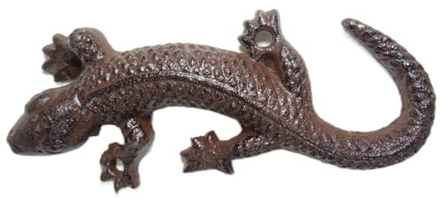 Dekorative Eidechse Echse Gusseisen Garten Tisch Dekoration Braun 13 x 7 cm Figur Deko GTT K17