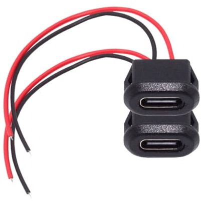 chenyang 2 Pack 2 poliges offenes Kabel auf USB C Buchse DC 5V 3A Unterputz Ladebuchse Konvertierungskabeladapter