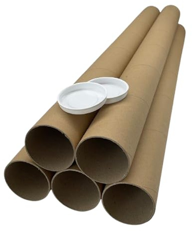 PATRONESMUJER PACK 5 TUBOS DE CARTÓN RECICLADO PARA ENVÍO CON TAPAS DE PLASTICO. (95CM X 70MM)