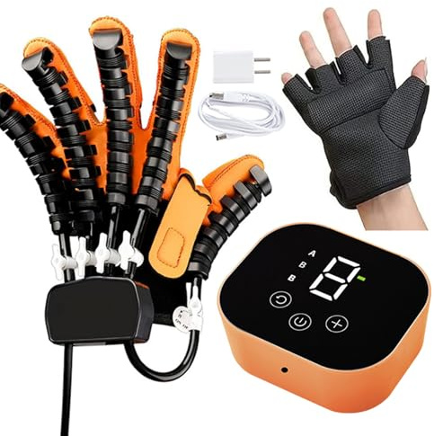 GAOXIAO Guantes Roboticos Rehabilitación Ictus, Guante Electrico Terapeutico para Rehabilitación de Manos y Dedos, Guantes para Terapia para Hemiplejía Autoentrenamiento(Size:L,Color:Derecha)
