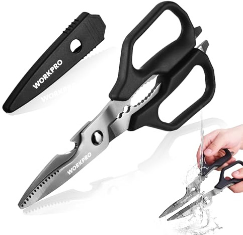 WORKPRO Kitchen Scissors, All Purpose Kitchen Shears Titanium Coated