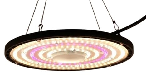 150W Full Spectrum Grow Light UFO LED Lamp for Indoor Plants High PPFD Sunlight Simulation Perfect for Greenhouse & Tent Growth Efficient Plant Lighting (Pink)