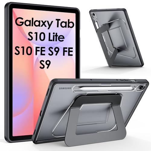 JUQITECH Kickstand Case for Samsung Galaxy Tab S10 Lite S10 FE S9 FE S9 | Ultra-Stable Aluminum Stand, Military-Grade Anti-Bending, Multi-Angle Portrait/Landscape, S Pen Holder, for Tab 10.9/11