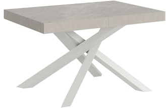 Itamoby Ausziehbarer Tisch 140/400 x 90 cm Volantis Cashmere Beine weiß