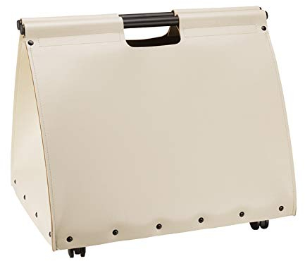 Schössmetall Holztasche mit Rollen Leder Creme/Griff schwarz, Jive 04220090