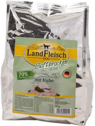 Landfleisch Dog Softbrocken mit Huhn, 1er Pack (1 x 1.5 kg)