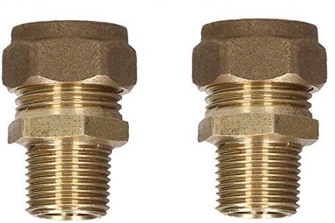 15mm Compression by 3/8 BSP Male Iron Thread European Flexible Tap Adapters (Pair)