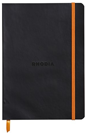 Rhodia 117402C Notizheft (mit weichem Umschlag, liniert, 80 Blatt, DIN A5, 14,8 x 21 cm) 1 Stück schwarz