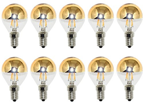 NCC-Licht 10x LED Kopfspiegellampe P45 Tropfen E14 4W Warmweiß 2700K | LED Leuchtmittel mit Kopfspiegel ersetzt 40W Glühlampe mit E14-Sockel, ideal für Schminktisch Spiegel und Deko