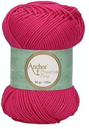 Anchor 4620004-00114 Crochet Yarn, 100% Cotton, 114, Thickness 4, 125 m, 53 g