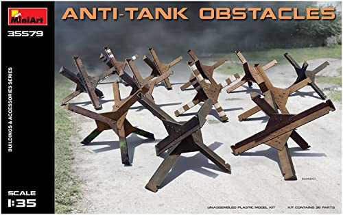 Mini Art 35579 1:35 Panzersperre (12) - originalgetreue Nachbildung, Modellbau, Plastik Bausatz, Basteln, Hobby, Kleben, Modellbausatz, Zusammenbauen, unlackiert, Verschieden