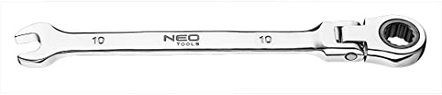NEO TOOLS Gelenk-Ratschenschlüssel Gr. 8-32 mm CrV-Stahl | Gabelschlüssel Ringschlüssel Ratsche (Größe 10 mm)