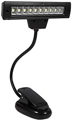 Haofy LED Book Light Notenständer Clamp Knopfzelle 10 LED Orchester Licht Einstellbare Schreibtisch Leselampe 110 V ~ 220 V für Buch, Notenständer, Flexibler Leuchtenhals (USB)