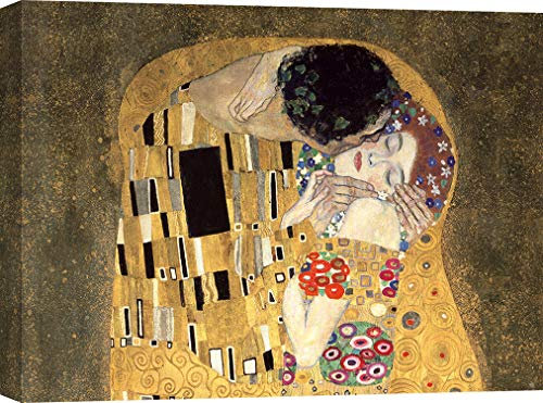 ART PRINT CAFE' – Berühmte Bilder auf Leinwand - Gustav Klimt, Der Kuss - 80x60 cm