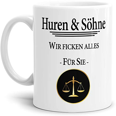 Anwalt-Tasse Huren & Söhne Beruf/Recht/Lustig/Spruch/Geschenk-Idee/Justiz/Weiss