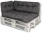 BOBO LACESTONE Palettenkissen Palettenauflagen Sitzkissen Rückenlehne Kissen Palette Polster Sofa Couch (Set Sitzfläche + Rückenteil + Seitenteil, Schwarz)