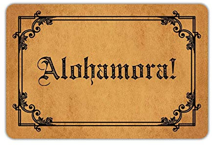 Eureya Rutschfeste Fußmatte für drinnen und draußen, gummierte Rückseite, Alohamora, 45 x 70 cm