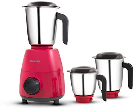 Philips HL7505/02 Mixer Grinder, 500W Endura Motor with rapid cool motor technology, 3 heavy duty and leak proof Jars