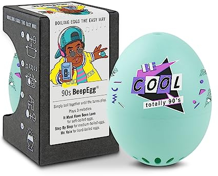 90er PiepEi - Singende Eieruhr zum Mitkochen - Eierkocher für 3 Härtegrade - 30. Geburtstag - Lustiges Kochei - Musik Eggtimer - Brainstream