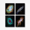 Nebel-Poster 4er Set Hubble-Teleskop-Nebel Weltraum Drucke Andromeda Hubble-Poster Galaxie-Poster Nebel Geschenk Nebel-Dekor Nebel Kunst (59 x 84cm (A1))