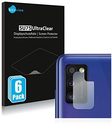 Savvies 6 Stück Schutzfolie für Samsung Galaxy A41 (NUR Kameraschutz) Displayschutz-Folie Ultra-Transparent