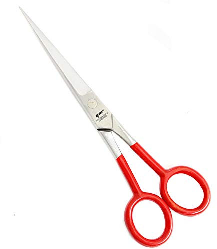 Professionelle Friseur Haarschere Schere für Friseur Heim - Mit Antibakteriell Komfort Gummi Griff 100% Chirurgisch Edelstahl (Rot)