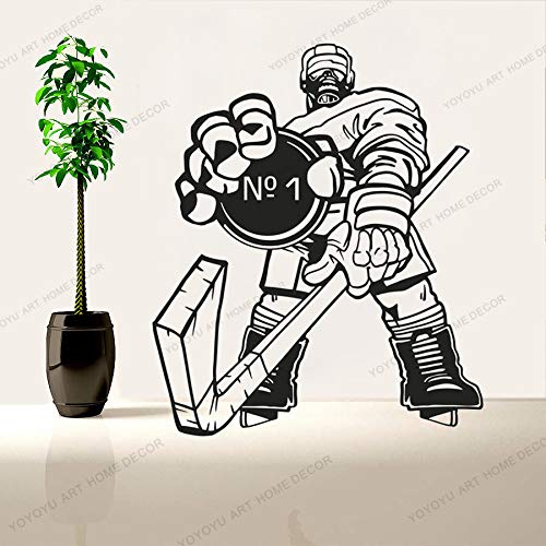 wZUN Eishockey Aufkleber Aufkleber Skating Boy Sport Vinyl Wandtattoo Dekoration Auto Eishockey Aufkleber 57X68cm