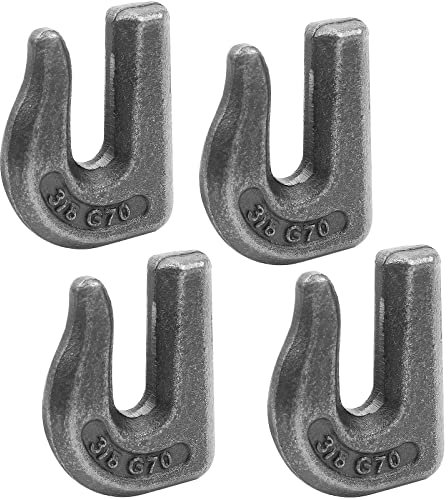 Robbor Grab Hook 3/8 Weld-on Chain Hook Heavy Duty Tow Hook G70 Forged Steel Tractor Hook 4Pk Weldable for Car, Truck,SUV, RV,UTV,Tractors
